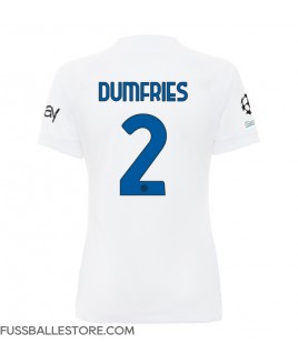 Günstige Inter Milan Denzel Dumfries #2 Auswärtstrikot Damen 2023-24 Kurzarm